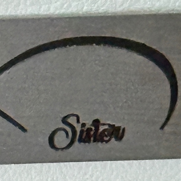 Silver tone rectangular plate on chain w/etched infinity symbol says “Sister” - Picture 15 of 15